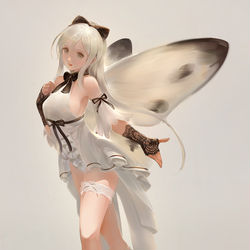 This is a pixiv picture whose title is White Butterfly Fairy.