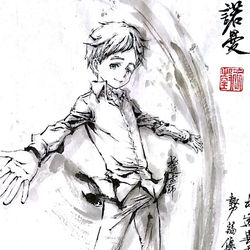 This is a pixiv picture whose title is 【極道水墨】諾曼.