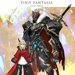 This is a pixiv picture whose title is 【PFLS】擬製の叡智ソフィア/黒壁のヴォルフ【ファイアランド】.