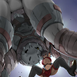 This is a pixiv picture whose title is 【PFLS】巨影バスター【時雨平原の戦い】.