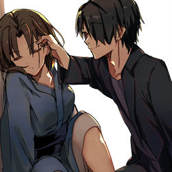 This is a pixiv picture whose title is 空の境界.