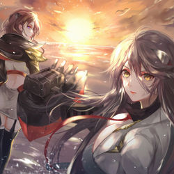 This is a pixiv picture whose title is 夕焼け.
