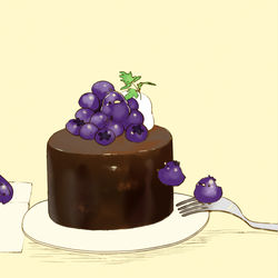 This is a pixiv picture whose title is ブルーベリーチョコケーキ.
