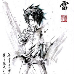 This is a pixiv picture whose title is 【極道水墨】雷.