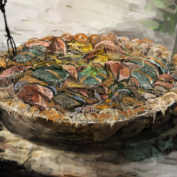 This is a pixiv picture whose title is 【PFLS】エルダーグランの三色茸ミートパイ.