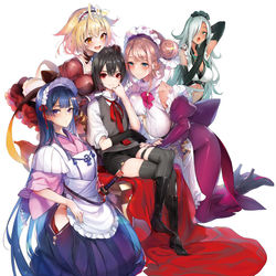 This is a pixiv picture whose title is 告知／神童勇者とメイドおねえさん.
