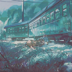 This is a pixiv picture whose title is train rest.