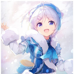 This is a pixiv picture whose title is シロちゃん６０万人記念.