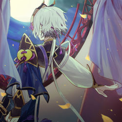 This is a pixiv picture whose title is 月下.