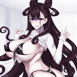 This is a pixiv picture whose title is 風紀を乱す紫式部さま.