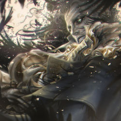 This is a pixiv picture whose title is 【PFLS】黒鴉卿【エルダーグラン】.