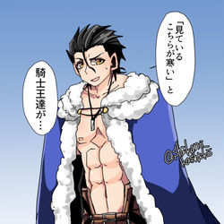 This is a pixiv picture whose title is アルトリアのマントを羽織るディルムッド.
