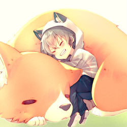 This is a pixiv picture whose title is こーがくんとレオン.