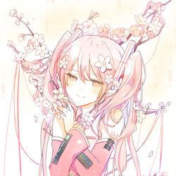 This is a pixiv picture whose title is 桜ミク.