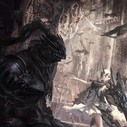 This is a pixiv picture whose title is 【PFLS】Bloody Knight.