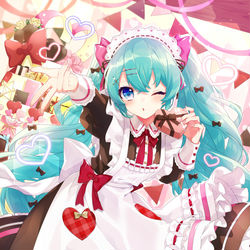 This is a pixiv picture whose title is 【ミクコレ】Lovely☆Chocolat.