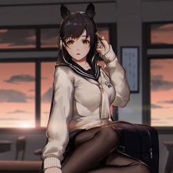 This is a pixiv picture whose title is 放課後の時間.