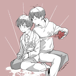This is a pixiv picture whose title is 僕らの自己防衛.