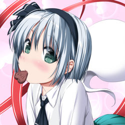 This is a pixiv picture whose title is お口渡しの妖夢ちゃん.