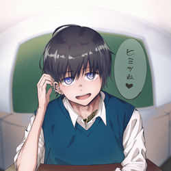 This is a pixiv picture whose title is 後ろの席の真面目くん.