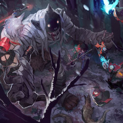 This is a pixiv picture whose title is 【PFLS】月下の魔境.