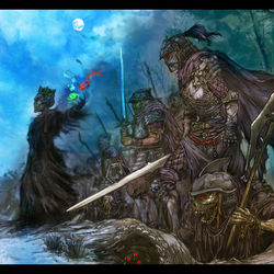 This is a pixiv picture whose title is 【PFLS】死王の軍勢.