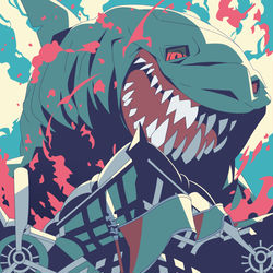 This is a pixiv picture whose title is 【PFLS】メガロドンボム【エルダーグラン】.