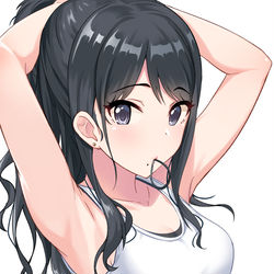This is a pixiv picture whose title is 髪結い灯織.