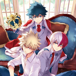 This is a pixiv picture whose title is 【出番16】荊の王　表紙/本文サンプル【出勝/出轟】.