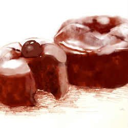 This is a pixiv picture whose title is ブラウニークッション.