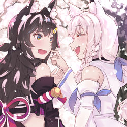 This is a pixiv picture whose title is ホロライブの犬と猫.