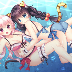 This is a pixiv picture whose title is 水中の華.