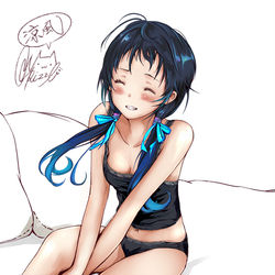 This is a pixiv picture whose title is 涼風さんはさすがに恥ずかしかったらしい。.