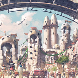 This is a pixiv picture whose title is 【PFLS】ストーンタウン【エルダーグラン】.