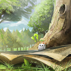 This is a pixiv picture whose title is 古びた本.