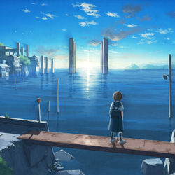 This is a pixiv picture whose title is 今日が始まる.