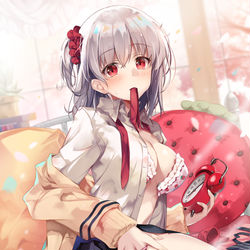 This is a pixiv picture whose title is ねぼすけいちご.