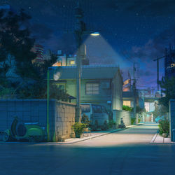 This is a pixiv picture whose title is 通り夜.