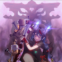 This is a pixiv picture whose title is 【PFLS】呪怨の巫女アヤメ.