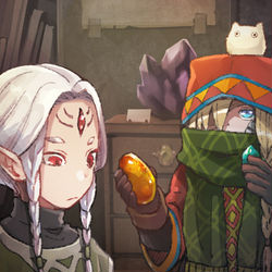This is a pixiv picture whose title is 【PFLS】石売りの少女、行商をする.
