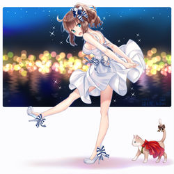 This is a pixiv picture whose title is 【Vライバー】白いワンピースを着た愛結りほちゃん【VTuber】.