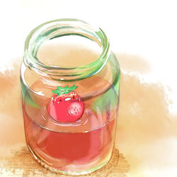 This is a pixiv picture whose title is いちごのビン.