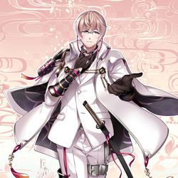 This is a pixiv picture whose title is 【春コミ】亀甲貞宗 極 クリアホルダー頒布告知.