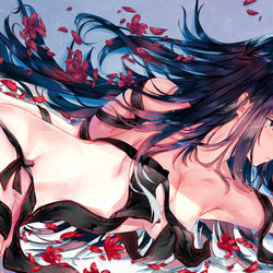 This is a pixiv picture whose title is 虞美人.