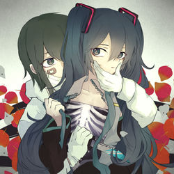 This is a pixiv picture whose title is GUMIKU GUMI x 初音ミク log5.