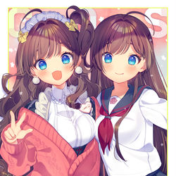 This is a pixiv picture whose title is 放課後はメイドさん.
