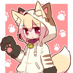 This is a pixiv picture whose title is 猫耳パーカーケモミミちゃん.