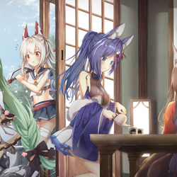 This is a pixiv picture whose title is 重桜の朝.