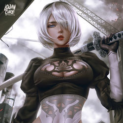 This is a pixiv picture whose title is 2B NieR.