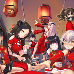 This is a pixiv picture whose title is 吔汤圆啦！指挥官！.